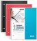 Graph Ruled Notebooks 4X4 (3-Pack, Red, Blue, Black) Plastic Covers, 100 Sheets/Book, 1 Subject 1/4" Grid Spiral Graph Paper Notebook 8.5 X 11, Graphing Notebook, Poly Dividers with Pockets